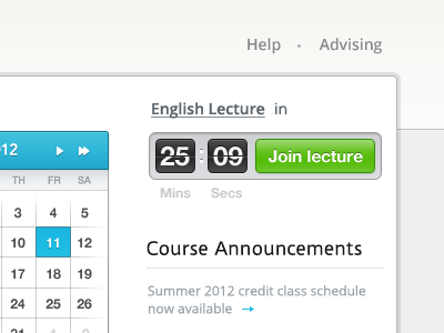 Join lecture app button calendar clean counter course education flip home icon layout lecture menu modern navigation search sidebar sub header ui update user ux web