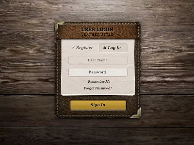 Login Panel Leather