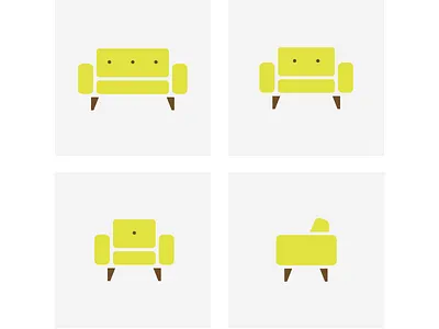 Living Room Icons chair icons pictograms sofa vector