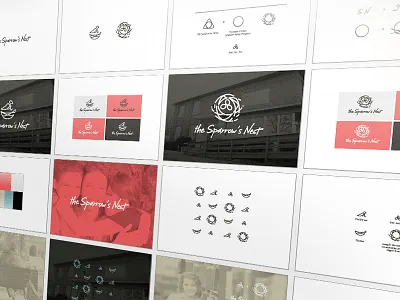 Sparrow's Nest Board branding illustrator logo mark nest sparrow vector