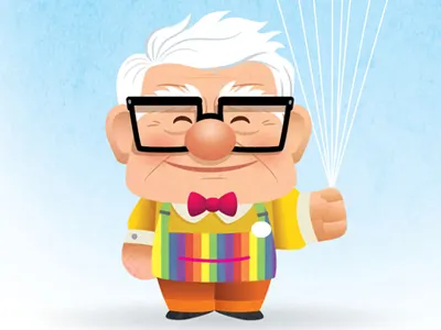 Carl balloons carl fredricksen cute disney disneyland kawaii pixar up