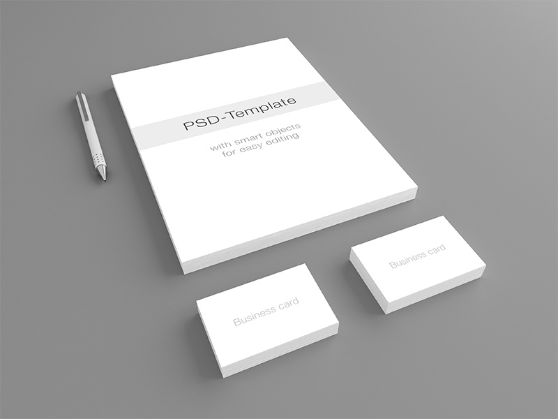Example of Stationary Mockup PSD-Template