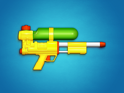 Weapon of choice game gun icon illustration rifle super soaker toy water gun weapon