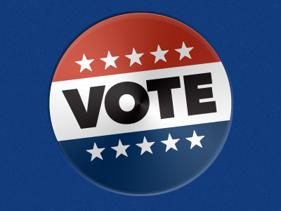 Vote Button blue button politics red vote white