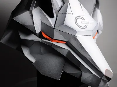 Loone Wolf Head 3D Papercraft 3d airbrush crafting loone paper papercraft pepakura wolf