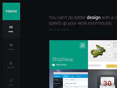 Nemo - Wordpress Theme clean dark metro webdesign wordpress