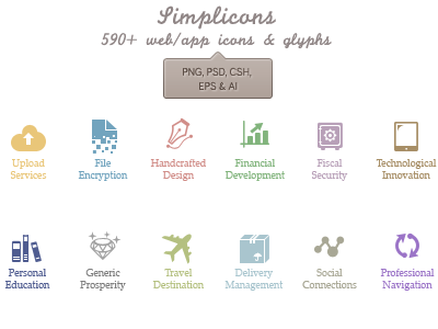 Simplicons Web Icon Set app colorful glyphs icons modern simple simplicons web web icons