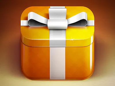 iOS Gift Icon @2x @2 clean gift icon ios rgrundig ribbon texture yellow