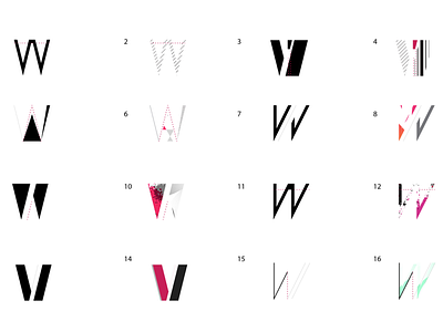 W logo branding icon identity logo shapes triangle w