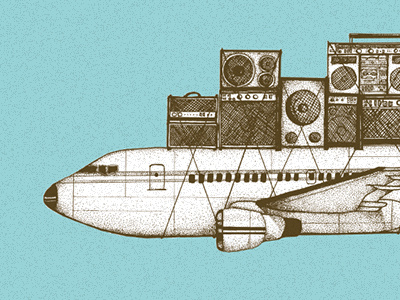 Airplane progress illustration poster