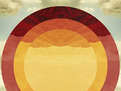 Rise circles geometric grain graphic design mountains nature retro rise shapes sky sun sunrise sunset warm colors