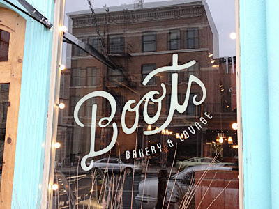 Boots bakery coffee identity lettering logo lounge spokane typography