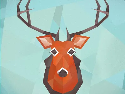Buck animal antlers buck deer geometric illustration triangles