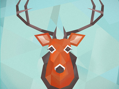 Buck animal antlers buck deer geometric illustration triangles