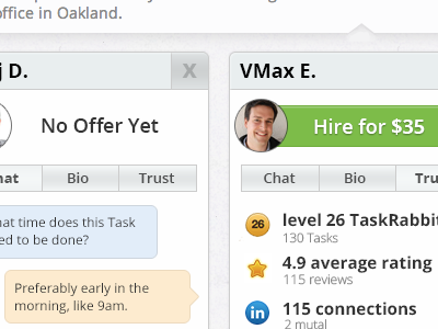 Offer Responses v1 taskrabbit ui
