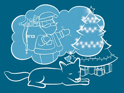 dreaming of santa christmas dog dreaming dreams santa tree