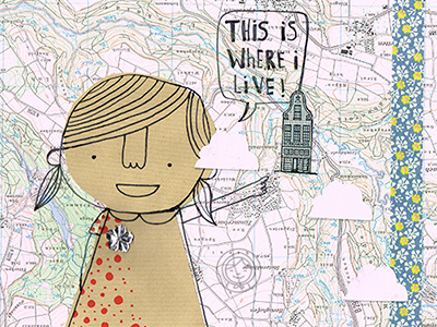 This is where I live ankepanke collage handmade