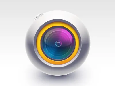 Photoball camera icon photo yellow