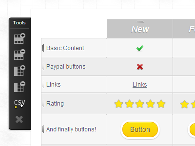 Compare Ninja - Edit table tools comparison tables menu tables tools