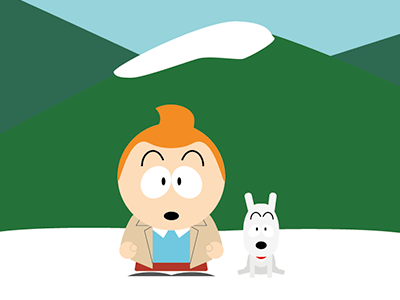 Tintin illustration south park tintin