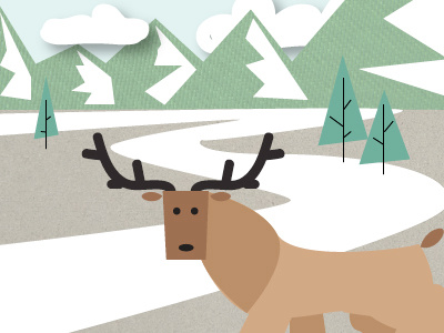 DUHR! antlers deer illustration mountains snow winter