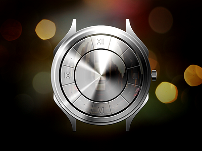 watch your step bekoh chrome clock metal photoshope. reflection shiny time watch