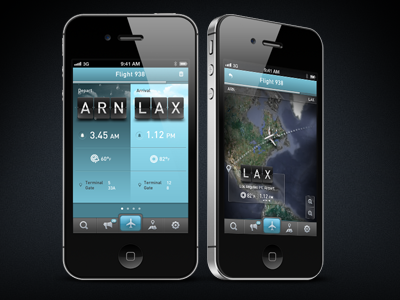 Flight Tracker App flight gui ios iphone plane travel ui