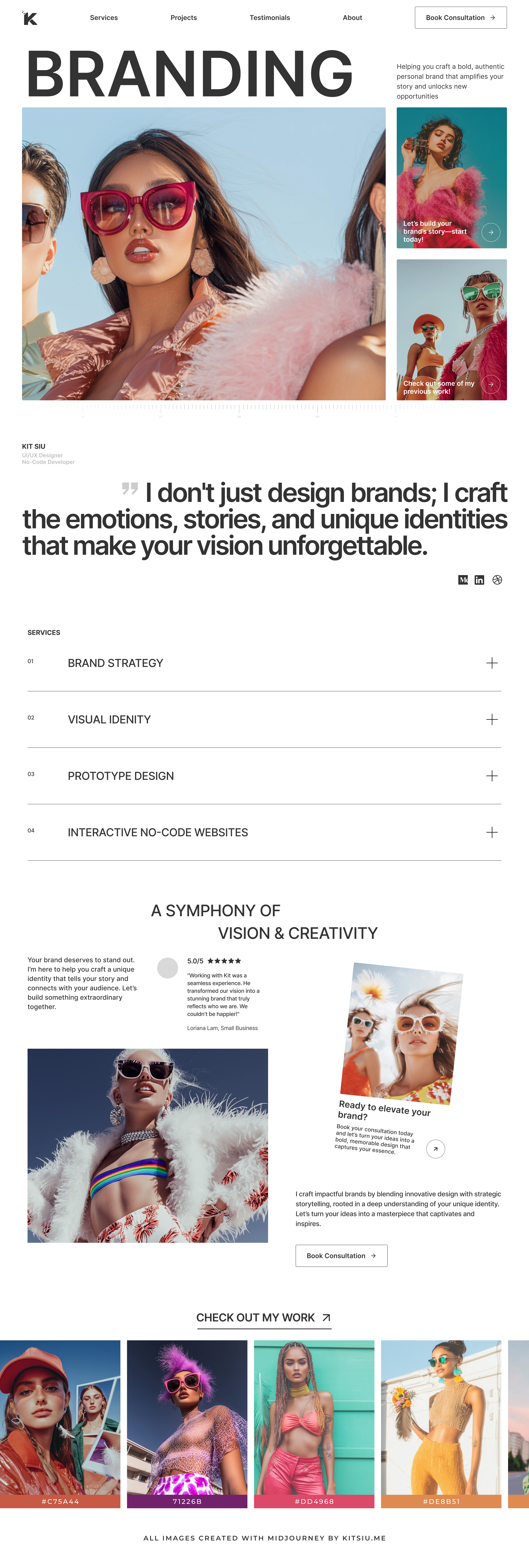 Brand Concept Landing Page brand design brand idenity branding creative design entrepreneur figma framer generative ai illustrator landing pages midjourney photoshop small business startups ui design ux design ux research visual design web design