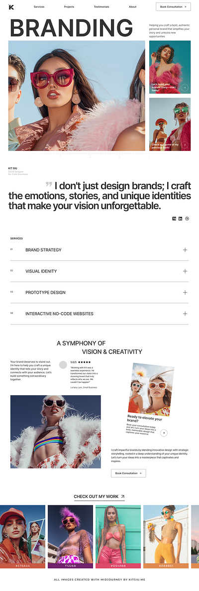 Brand Concept Landing Page brand design brand idenity branding creative design entrepreneur figma framer generative ai illustrator landing pages midjourney photoshop small business startups ui design ux design ux research visual design web design