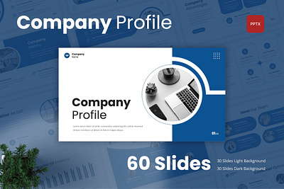 Company Profile PowerPoint Template agency business company corporate creative design mono monochrome office pitch deck portfolio powerpoint presentation profile typography work