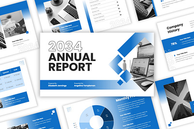 Annual Report PowerPoint Template agency annual business company corporate creative design layout monochrome powerpoint presentation report typography