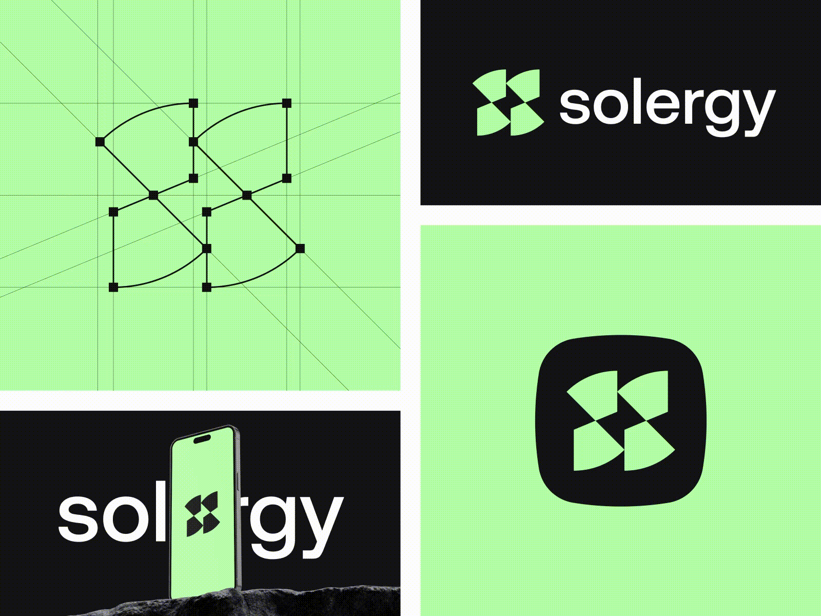 Solergy Brand Identity Design brand guidelines brand identity branding dynamic futuristic grid logo icon innovative logo logo design modern logo s logo saas solar web3