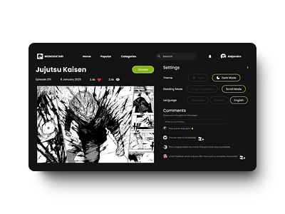 MONOGATARI / MANGA DETAILS / WEB3 blockchain product design ui ux web web3