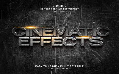 Cinematic Effects'' Editable PSD Text Effect Style 3d text cinema cinematic cinematic 3d text cinematic effect effect headline 3d text effect movie text effect psd cinematic text effect text effect