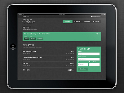 BuyDelay iPad app css foundation ipad ui