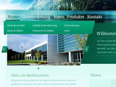 The theme of the thing is green corporate green navigation pharma slider test webdesign