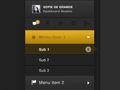 Dashboard project belgium black black ui dark ui dashboard design dropdown grey layers menu navigation notifications picture profile submenu ui white yellow