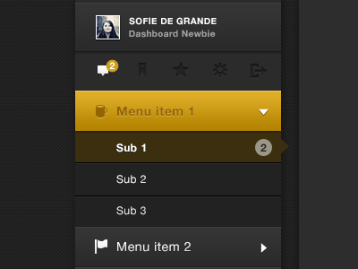 Dashboard project belgium black black ui dark ui dashboard design dropdown grey layers menu navigation notifications picture profile submenu ui white yellow