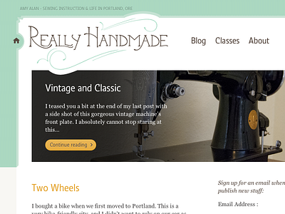 Really Handmade handdrawn type logo responsive retro rwd typekit website