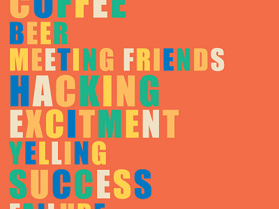 Poster Type impact primary colors type washed out