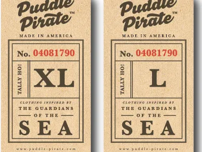 Shirt Tags baskerville nautical paper pirate puddle santelli shirts sizes tags texture tshirts typography