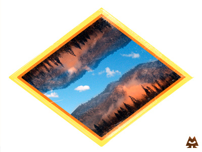 Diamond 70s clouds design earth geometric hippie mountain natural nature personal branding print psychedelic shape shapes sky tree trippy