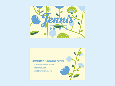 Jenni's Prints business cards flowers