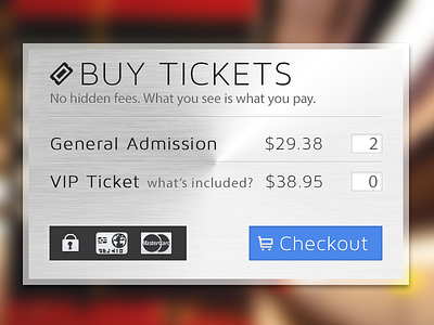 Buy Tickets UI Rebound button buy ecommerce form rebound ui