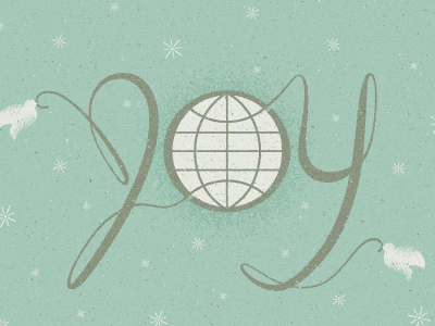 Card cover card christmas drawn hand holiday illustration joy lettering script texture type typography world