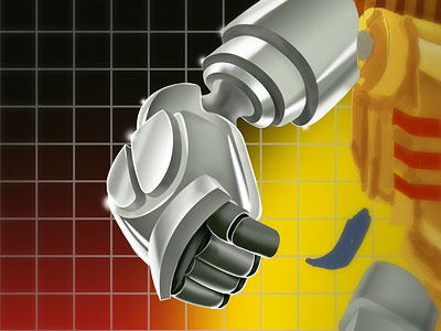 Robo Arm 80s illustration robot transformers