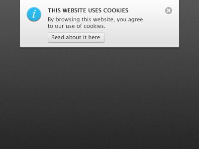 Cookie Law notification cookie grey ui