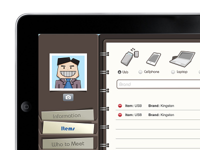 Items app illustration illustrator ipad ui