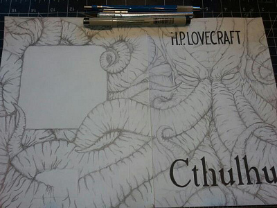 Final Hand Drawn Cthulhu cthulhu free hand illustration typography