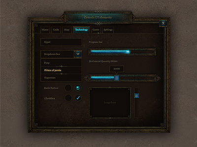 GUI elements box brainchild brainchild.pl check box checkbox drop down menu dropdown dropdown box dropdown menu frame game design generic interface generic ui gui image frame input interface interface elements layout slider ui